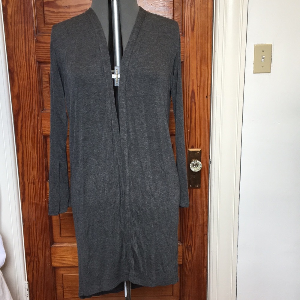 Charcoal Heather Long Sleeve Cardigan